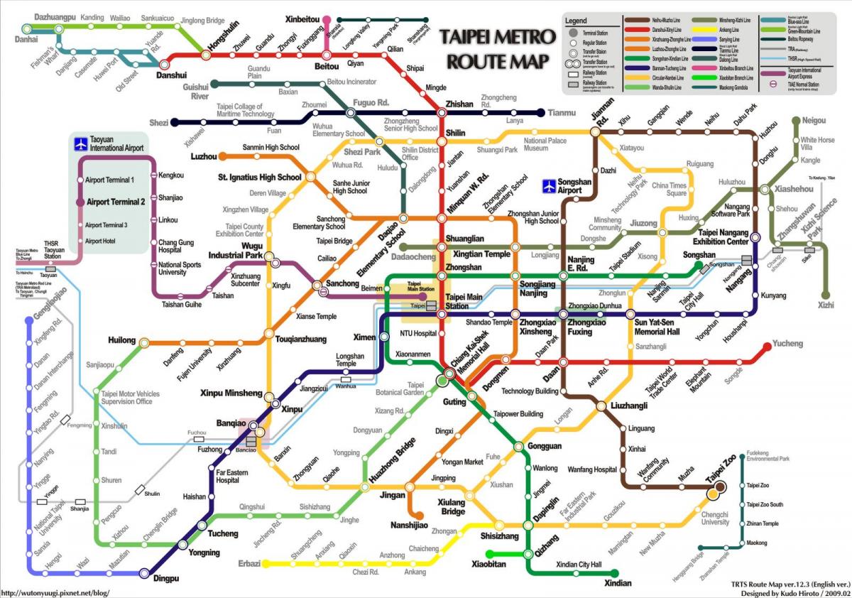 podzemni Taipei zemljevid