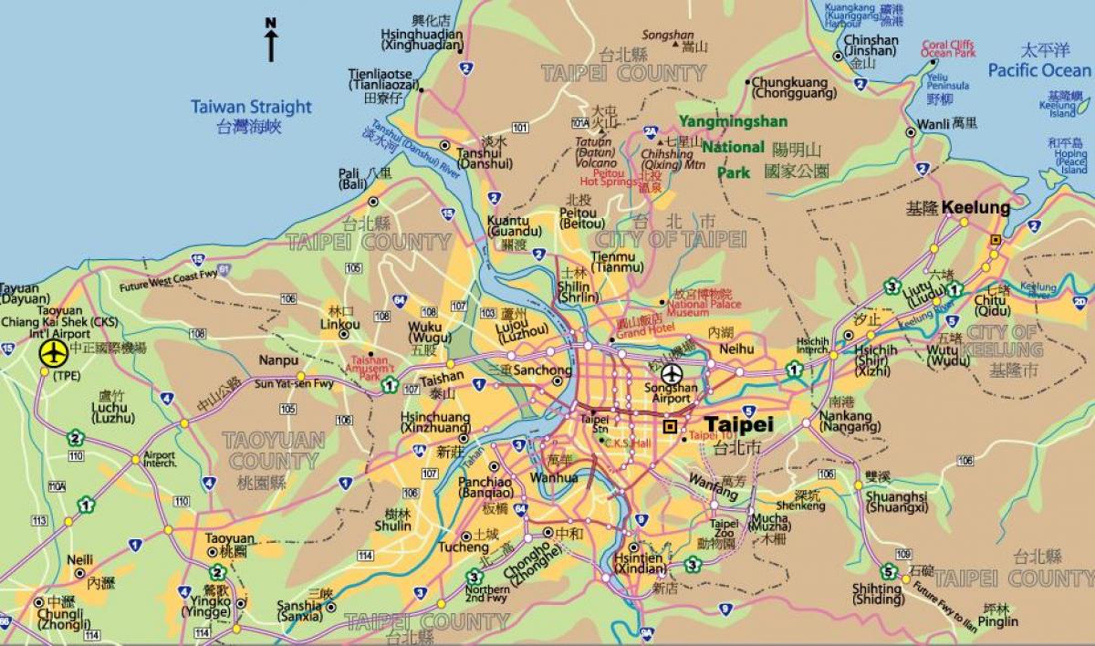 Taipei centru zemljevid