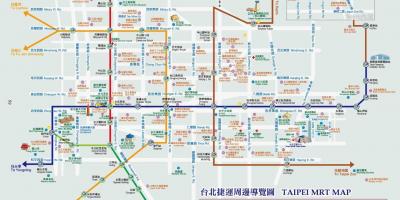 Taipei metro zemljevid z znamenitostmi