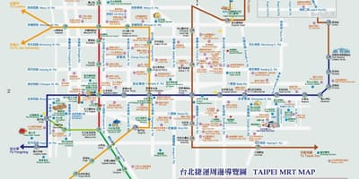 Tajvan mrt zemljevid z znamenitostmi