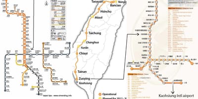 Zemljevid Taipei visoke hitrosti železniški postaji